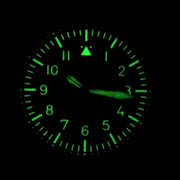 Messerschmitt 42mm Black and Orange Quartz Flieger #ME-42OBL lime
