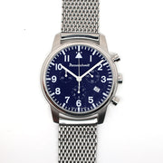 Messerschmitt Bauhaus Swiss Quartz Chronograph Watch on Mesh Bracelet #ME-4544P-M