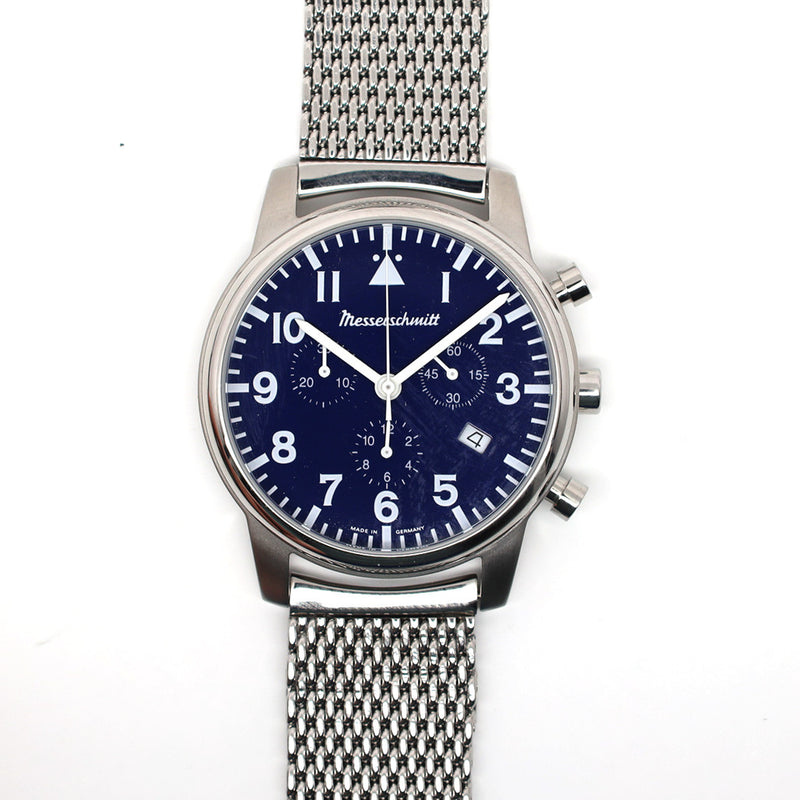 Messerschmitt Bauhaus Swiss Quartz Chronograph Watch on Mesh Bracelet #ME-4544P-M