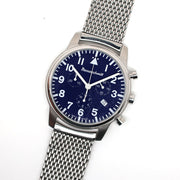 Messerschmitt Bauhaus Swiss Quartz Chronograph Watch on Mesh Bracelet #ME-4544P-M