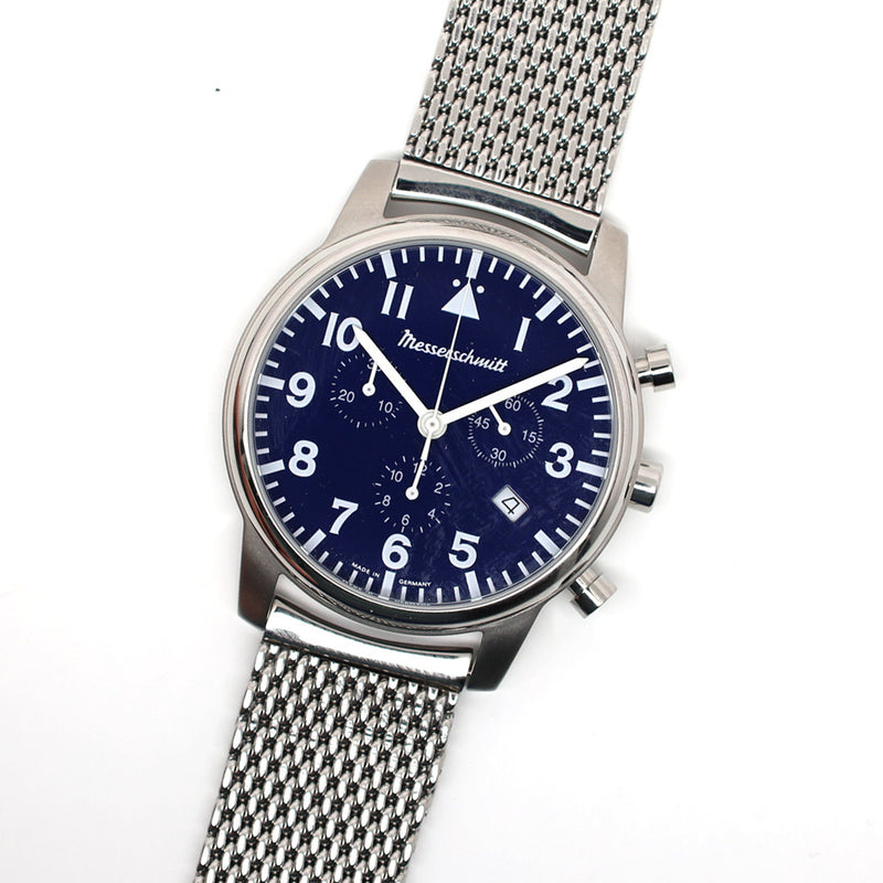 Messerschmitt Bauhaus Swiss Quartz Chronograph Watch on Mesh Bracelet #ME-4544P-M