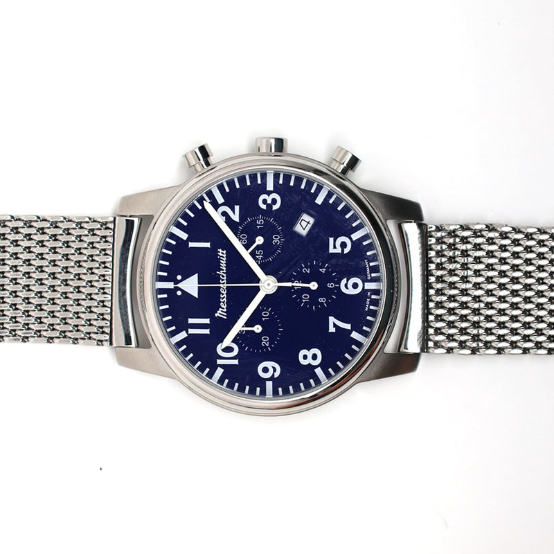 Messerschmitt Bauhaus Swiss Quartz Chronograph Watch on Mesh Bracelet #ME-4544P-M