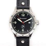 Messerschmitt 43mm Swiss Quartz Aviator Watch with Rotating Bezel #ME-98152LB