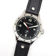 Messerschmitt 43mm Swiss Quartz Aviator Watch with Rotating Bezel #ME-98152LB