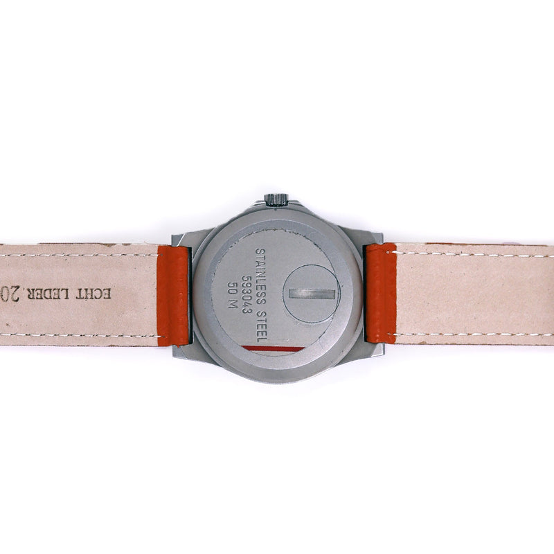 Messerschmitt 36mm Quartz Aviator Style with Orange Dial and Strap #ME-99OR back