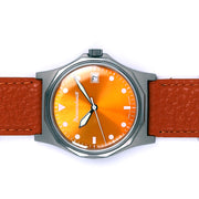 Messerschmitt 36mm Quartz Aviator Style with Orange Dial and Strap #ME-99OR side