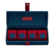 Mainspring Raceday 4 Slot Watch Box in Naval Blue #MS-101-WR1-01 open