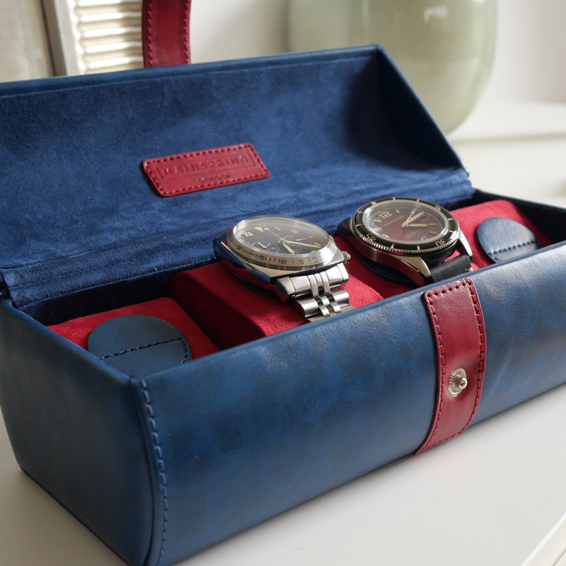 Mainspring Raceday 4 Slot Watch Box in Naval Blue #MS-101-WR1-01 lifestyle