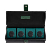 Mainspring Raceday 4 Slot Watch Box in Poker Black #MS-101-WR1-02 open