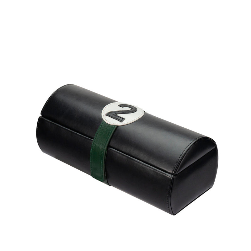 Mainspring Raceday 4 Slot Watch Box in Poker Black #MS-101-WR1-02 closed side