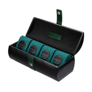 Mainspring Raceday 4 Slot Watch Box in Poker Black #MS-101-WR1-02 open side