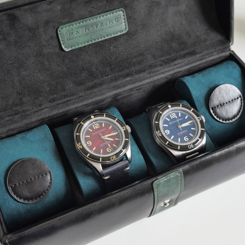 Mainspring Raceday 4 Slot Watch Box in Poker Black #MS-101-WR1-02 lifestyle