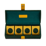 Mainspring Raceday 4 Slot Watch Box in Racing Green #MS-101-WR1-03 open
