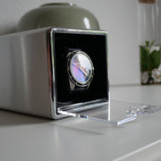Mainspring Astronomy Alumina Single Slot Watch Winder in Silver #MS-ALUWINDER-01 lifestyle