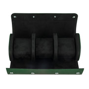 Mainspring Lorenzo 3 Slot Watch Roll in Green #MS-ALWR-01 open