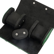 Mainspring Lorenzo 3 Slot Watch Roll in Green #MS-ALWR-01 side open