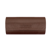 Mainspring Lorenzo 3 Slot Watch Roll in Chocolate Brown #MS-ALWR-02 closed