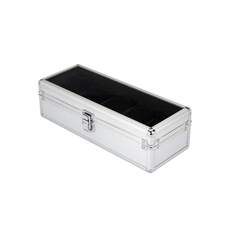 Mainspring Soldado 5 Slot Watch Case in Silver #MS-CBOX2-01 side closed