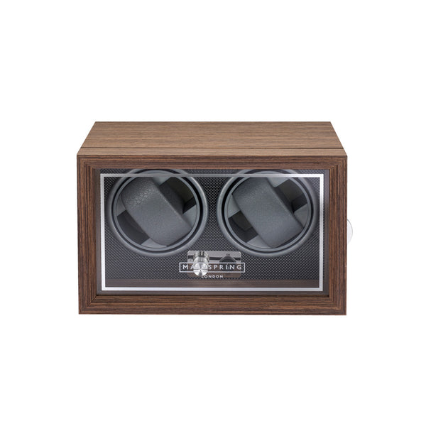Mainspring Oxford Guardian Double Watch Winder in Mahogany #MS-WBOX3-01 front