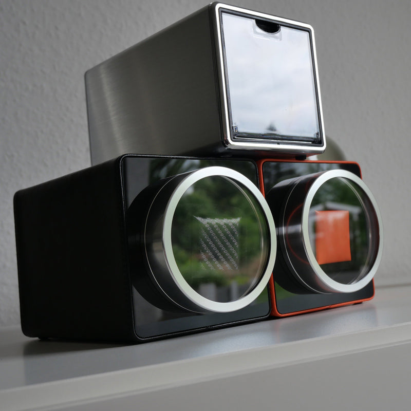 Mainspring Arsenale Portero Single Slot Watch Winder In Coral #MS-PRTWINDER-01 lifestyle