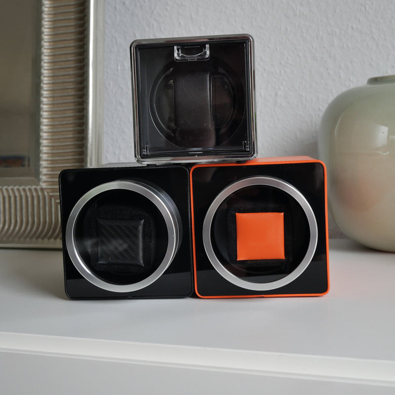 Mainspring Arsenale Portero Single Slot Watch Winder In Coral #MS-PRTWINDER-01 lifestyle