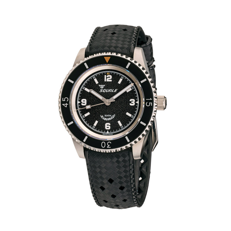 Squale Montauk 300 Meter Swiss Made Automatic Dive Watch with Black Sand Dial #MTK-11