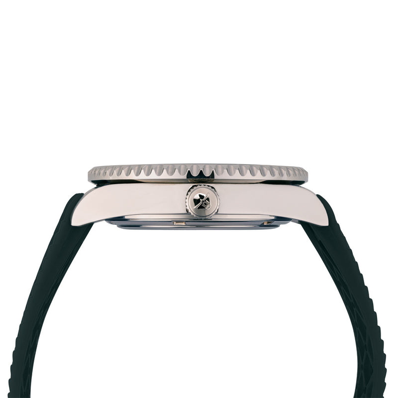 Squale Montauk 300 Meter Swiss Made Automatic Dive Watch with Black Sand Dial #MTK-11 crown