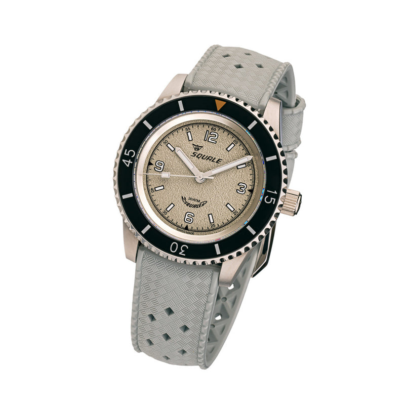 Squale Montauk 300 Meter Swiss Made Automatic Dive Watch with Grey Sand Dial #MTK-13 tilt