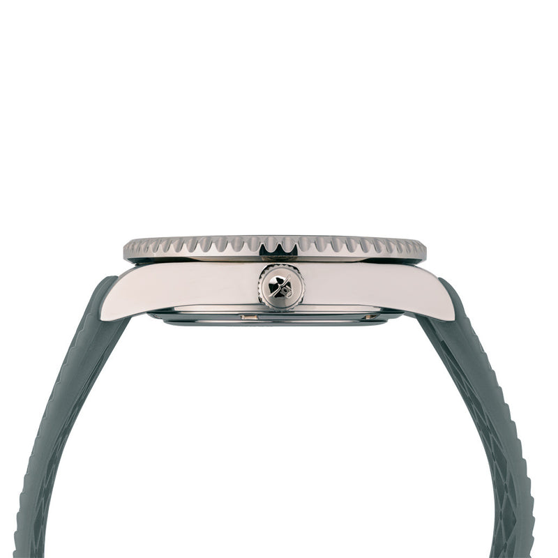 Squale Montauk 300 Meter Swiss Made Automatic Dive Watch with Grey Sand Dial #MTK-13 crown