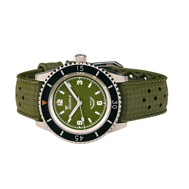 Squale Montauk 300 Meter Swiss Made Automatic Dive Watch with Green Sand Dial #MTK-14 side