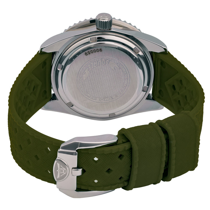Squale Montauk 300 Meter Swiss Made Automatic Dive Watch with Green Sand Dial #MTK-14 back