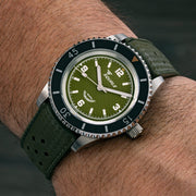 Squale Montauk 300 Meter Swiss Made Automatic Dive Watch with Green Sand Dial #MTK-14 wrist
