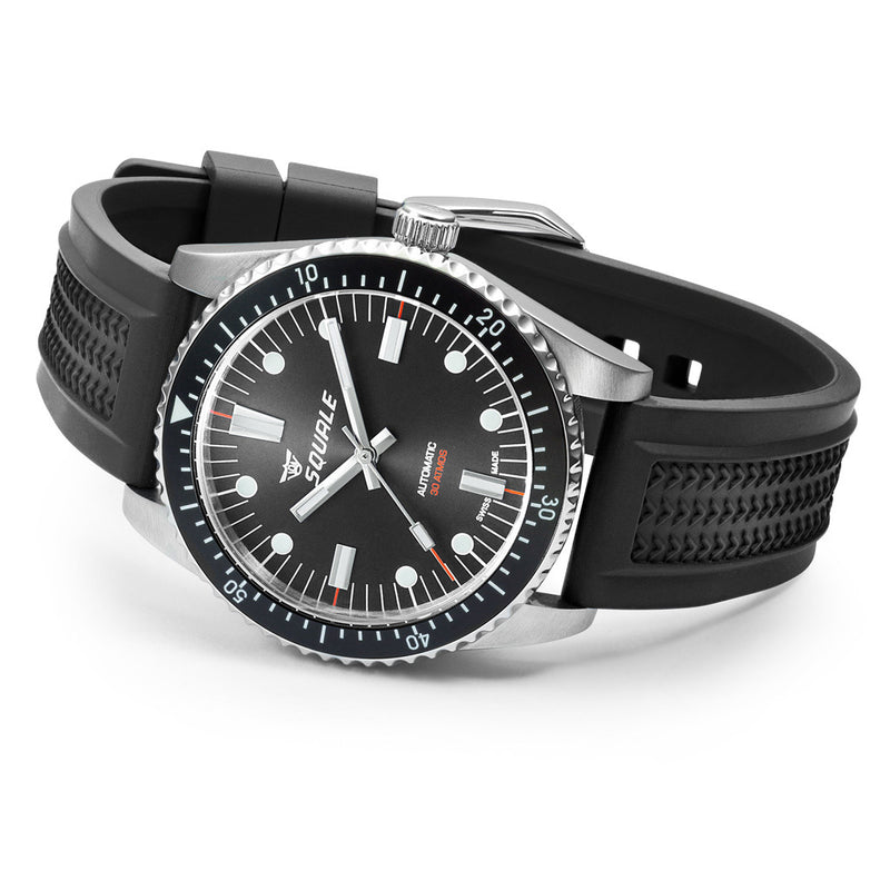 Squale Montauk 300M Swiss Automatic Diver with Black Sea Dial #MTK-21