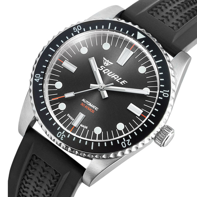 Squale Montauk 300M Swiss Automatic Diver with Black Sea Dial #MTK-21