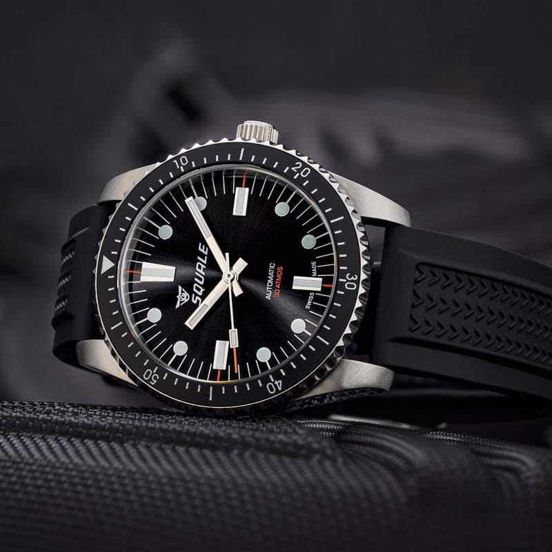 Squale Montauk 300M Swiss Automatic Diver with Black Sea Dial #MTK-21
