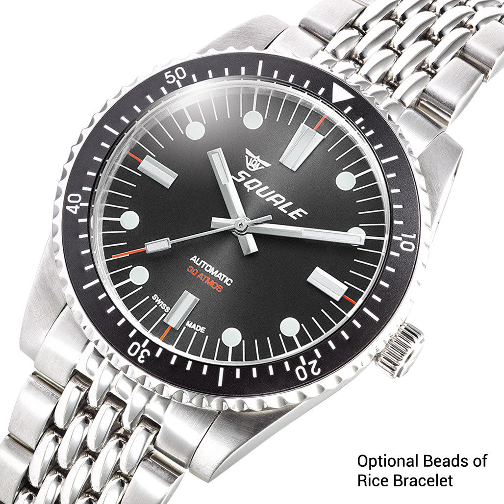 Squale Montauk 300M Swiss Automatic Diver with Black Sea Dial #MTK