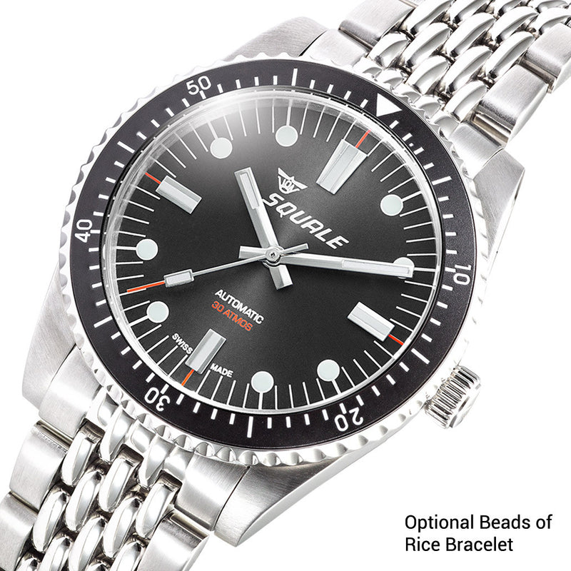Squale Montauk 300M Swiss Automatic Diver with Black Sea Dial #MTK-21