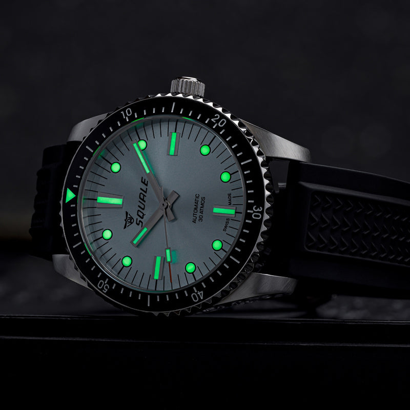 Squale Montauk 300M Swiss Automatic Diver with Frozen Silver Dial #MTK-23