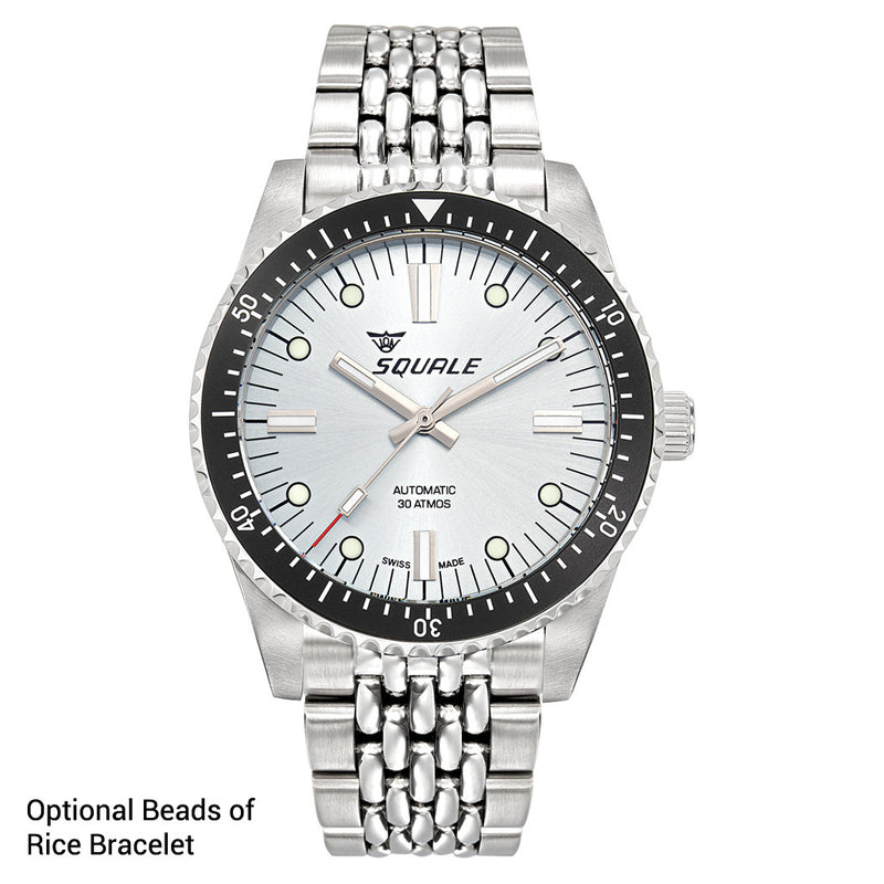 Squale Montauk 300M Swiss Automatic Diver with Frozen Silver Dial #MTK-23