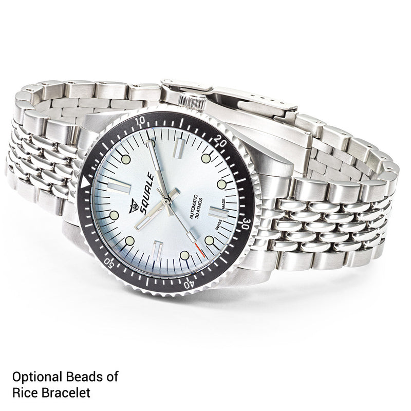 Squale Montauk 300M Swiss Automatic Diver with Frozen Silver Dial #MTK-23