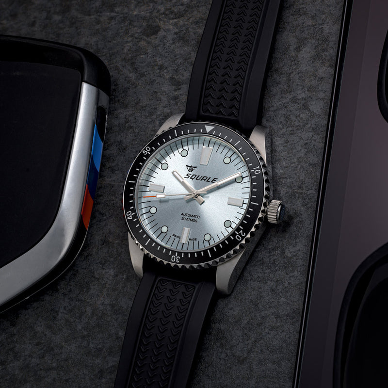 Squale Montauk 300M Swiss Automatic Diver with Frozen Silver Dial #MTK-23
