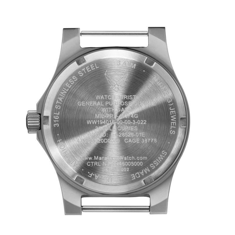 39mm Marathon USAF Swiss Made Officer's Watch Caseback