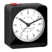 Marathon Alarm Clock with White Dial, Silent Movement, and Auto-Sensing Night Light #CL030053BK front