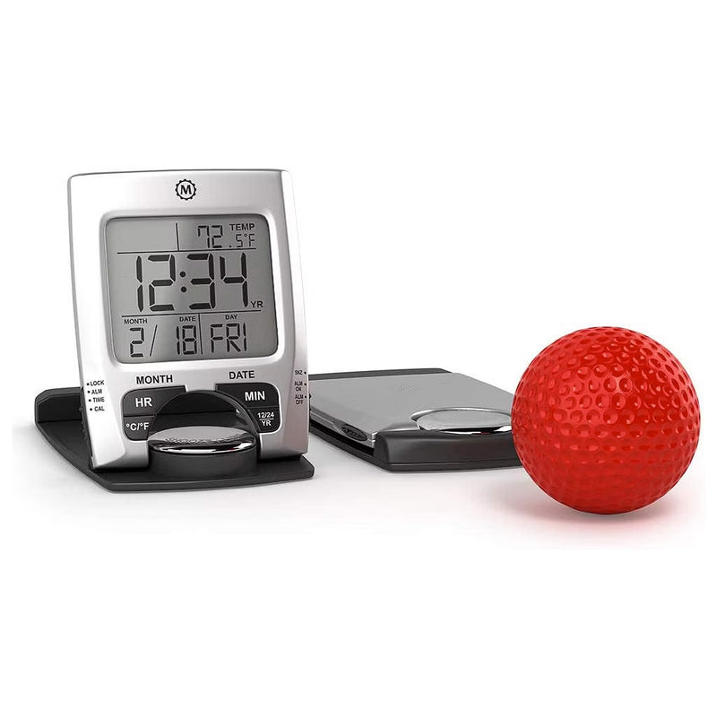 Marathon Travel Alarm Clock with Calendar, Temperature, 12 or 24 Hour Format #CL030023