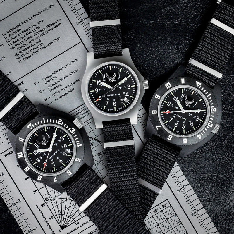 Marathon USAF Swiss Made Quartz Navigator Watch with window Collection