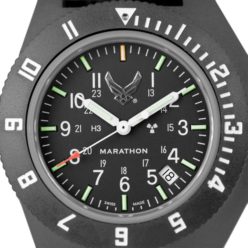 Marathon USAF Swiss Made Quartz Navigator Watch with window Zoomed Dial