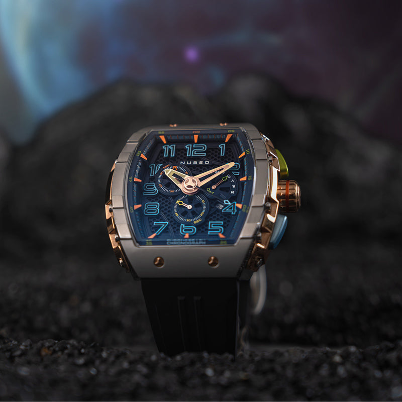 Nubeo Magellan Retrograde Chronograph Asteroid Blue #NB-6088-01