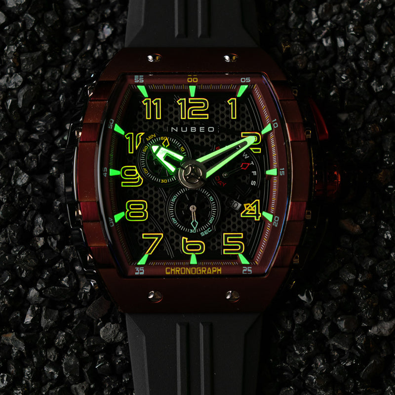 Nubeo Magellan Retrograde Chronograph Crimson Red #NB-6088-03
