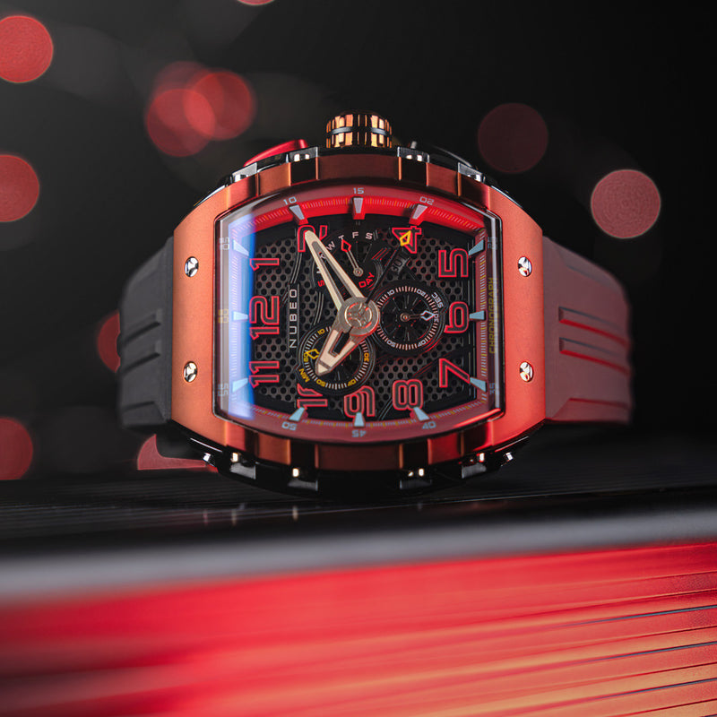 Nubeo Magellan Retrograde Chronograph Crimson Red #NB-6088-03