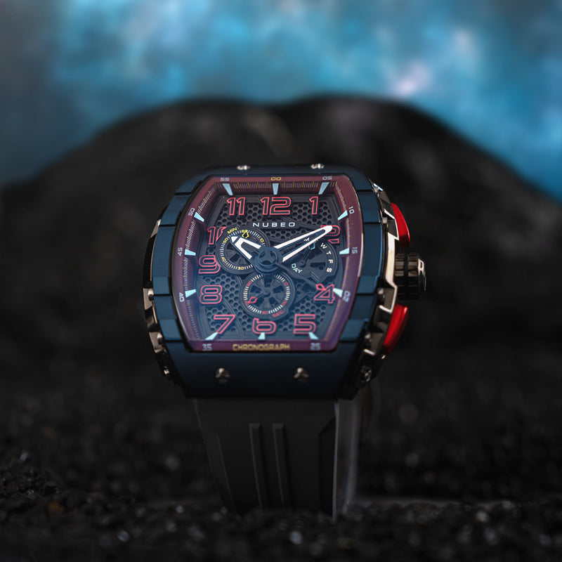 Nubeo Magellan Retrograde Chronograph Spaceship Black #NB-6088-08